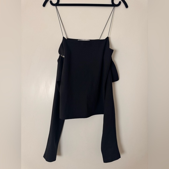 Joah Brown Off-the-Shoulder Long Sleeve Top – Sueded Onyx – S/M - Picture 3 of 6